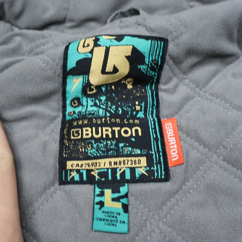 Burton Jacket Boys Large Grey DryRide Insulated Hooded‎ Full Zip Ski Wind Rain